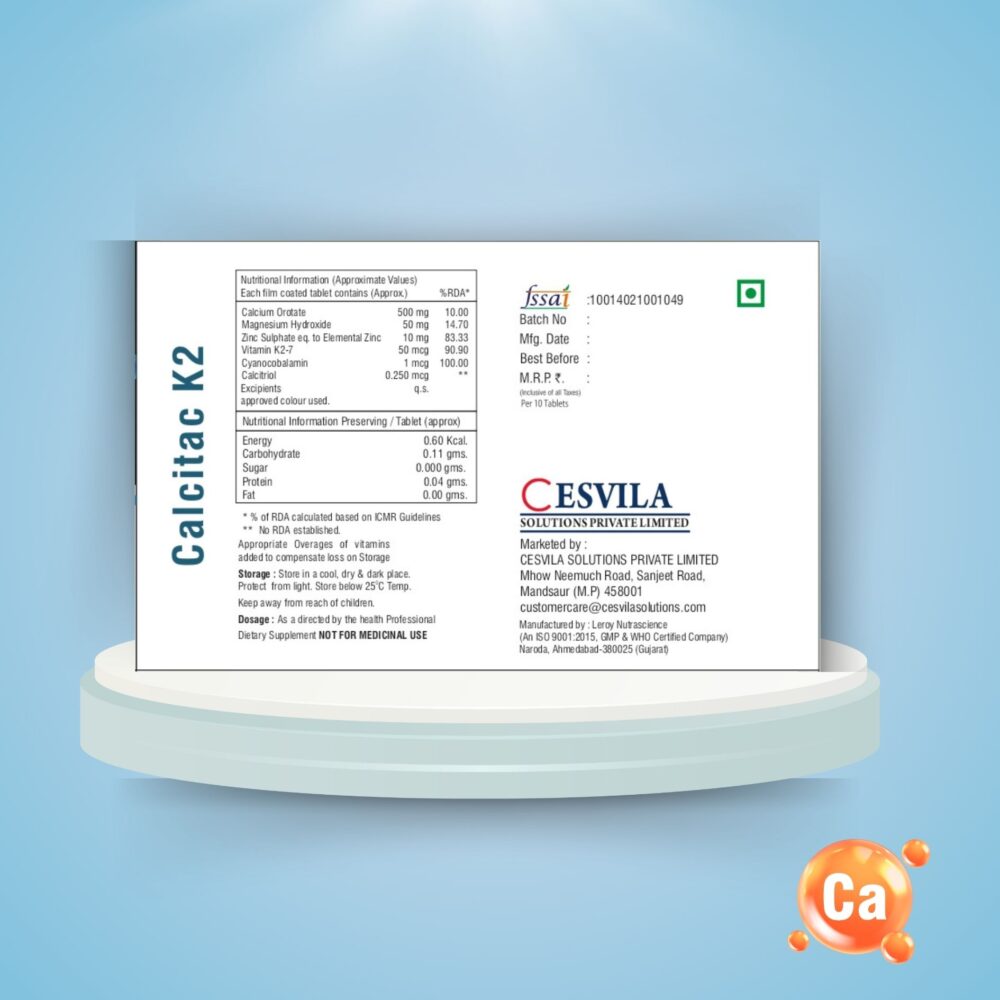 Calcitac K2 - 30 Tablets 
